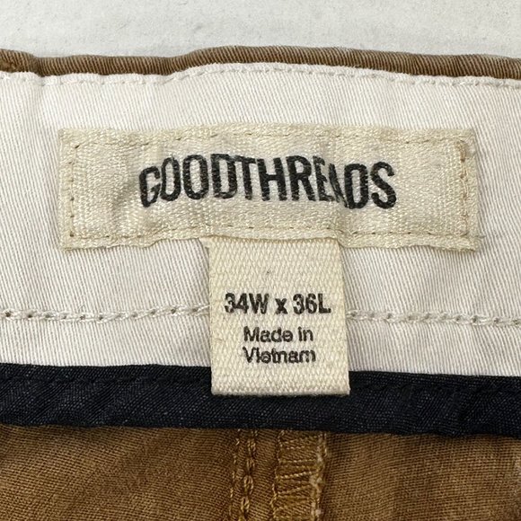 Goodthreads Men's 34x36 Pant 4 Pocket Slim Fit Khaki Good Preowned Condition - Picture 5 of 13